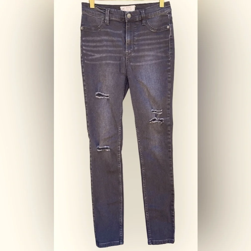 Free People Distressed Black Skinny Jeans